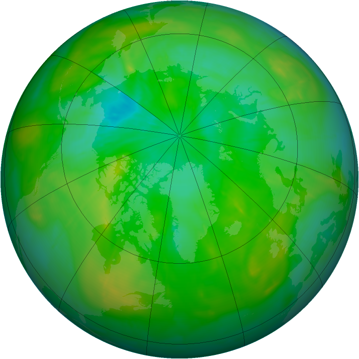 Arctic ozone map for 13 July 2009